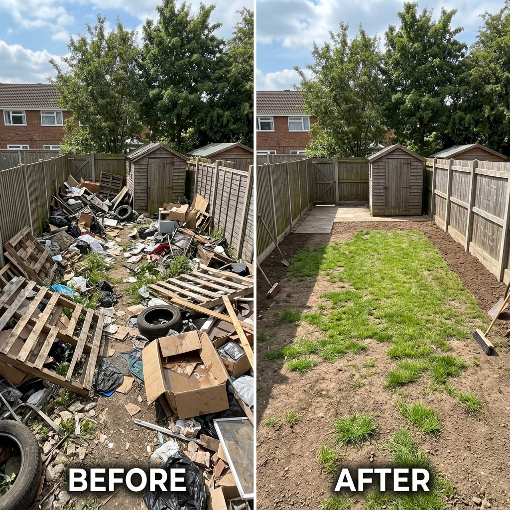 Before and After Rubbish Clearance